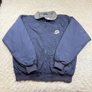 Vintage Miller Lite Jacket Mens XL Navy Blue LAL Full Zip Fleece Lined Beer 70's